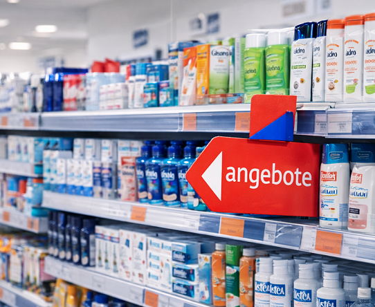 Regalwobbler Angebote im Drogerieregal zur Produktorientierung