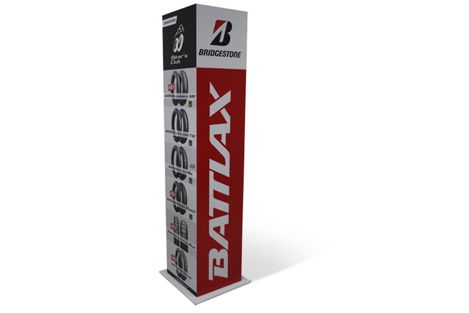 Werbesäule für Bridgestone – robuste POS-Lösung für den Handel