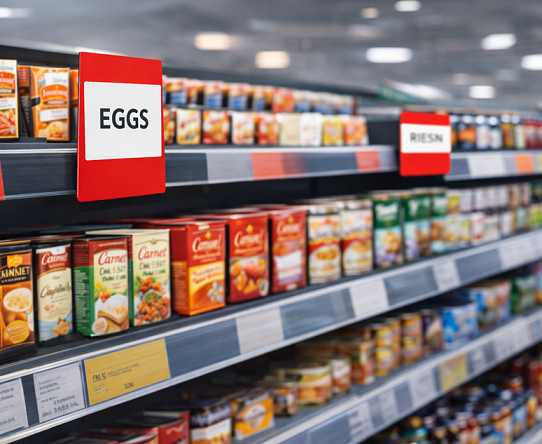 egalwobbler zur Warengruppenkennzeichnung im Supermarkt