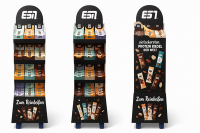 Auffällig im Handel: Unser Bodendisplay für ESN