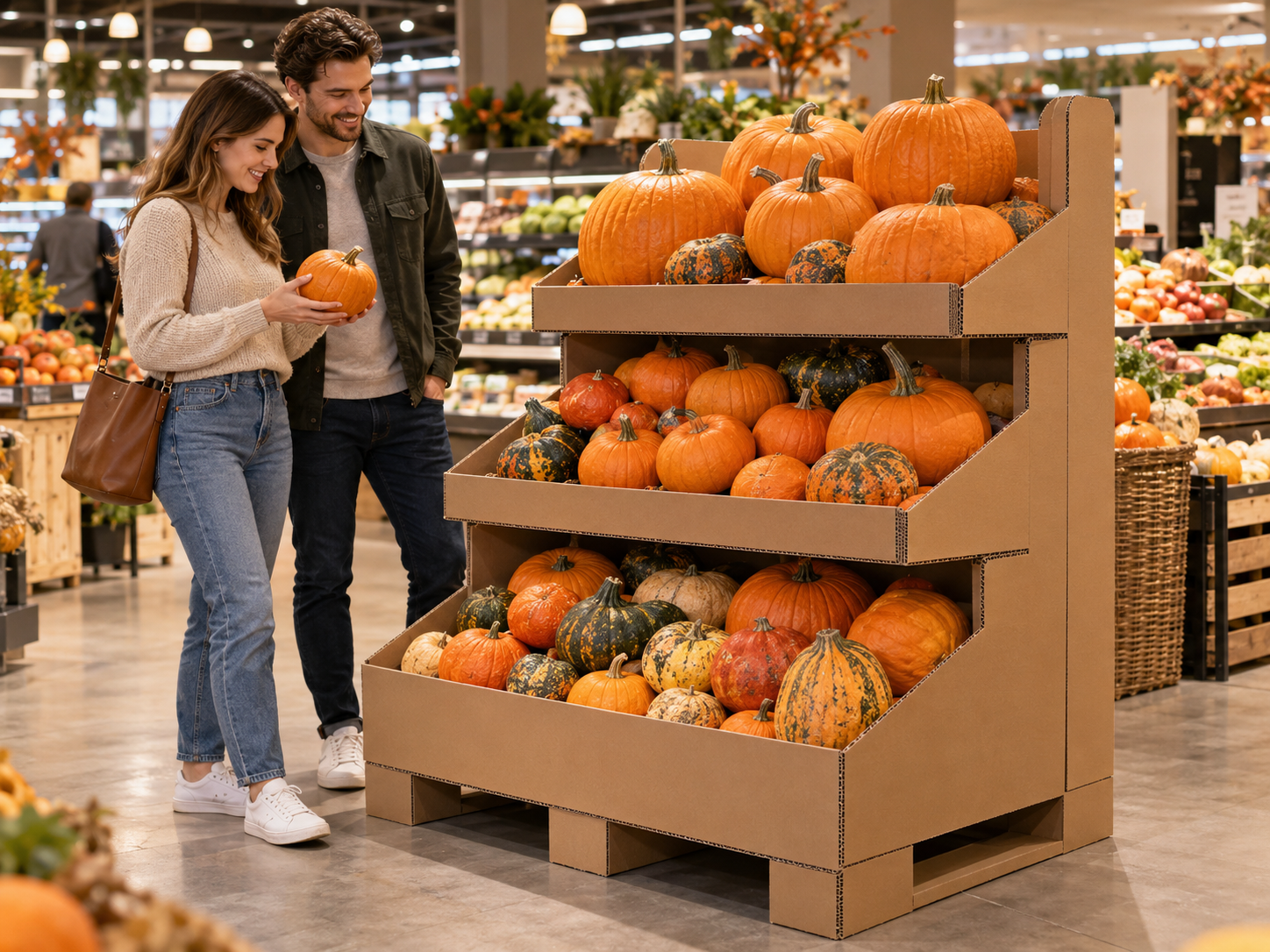 Wie viele Kürbisse passen in ein Display?