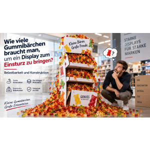 Wie viele Gummibärchen braucht man, um ein Display zum Einsturz zu bringen?